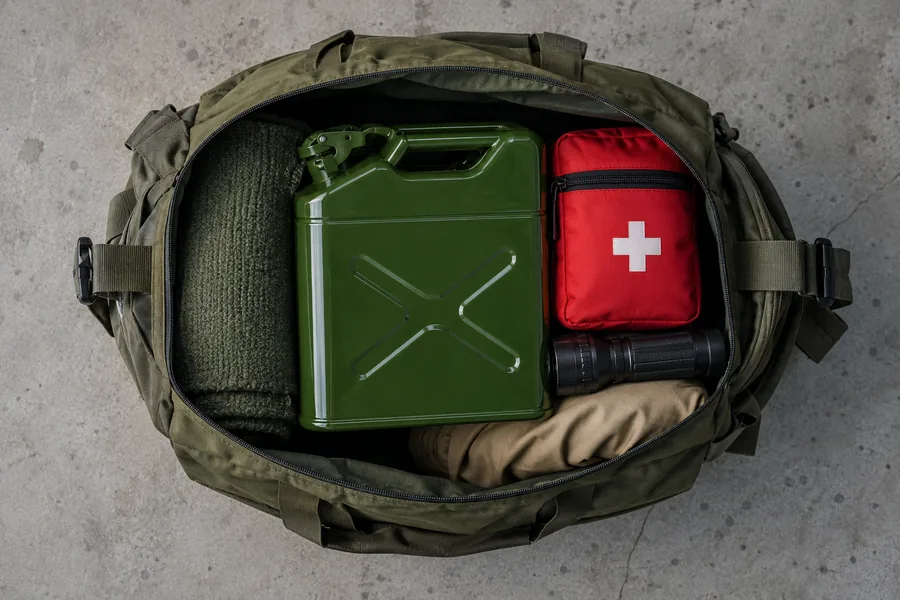 10L NATO Steel Can in use: Emergency kits