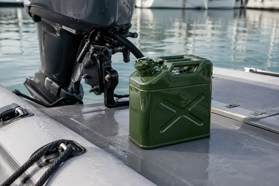 10L NATO Steel Can in use: Marine tenders