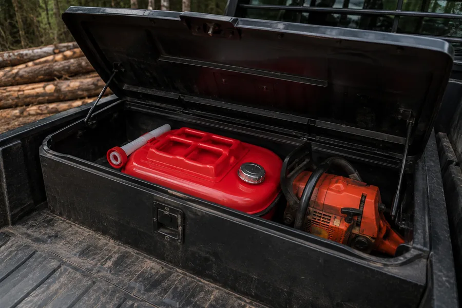 20L Horizontal Agricultural Fuel Can in use: Forestry