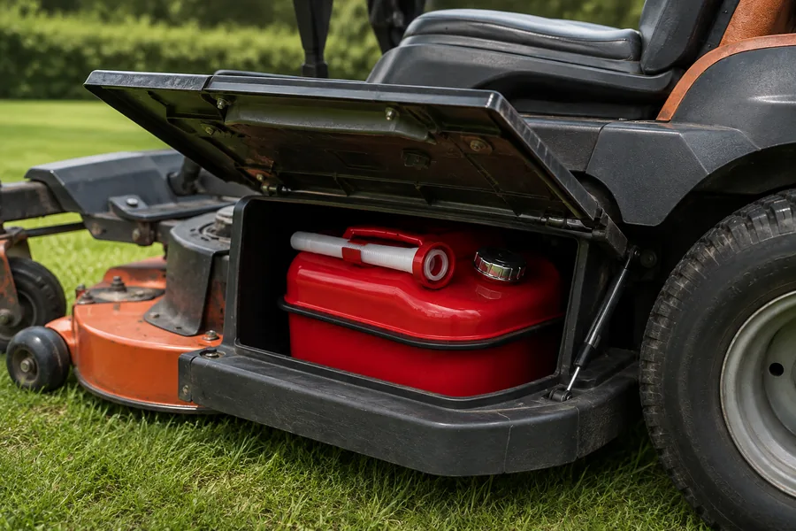 20L Horizontal Agricultural Fuel Can in use: Groundscare