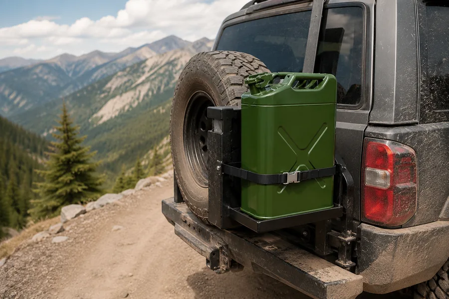 20L NATO Steel Fuel Can in use: Overland & 4x4