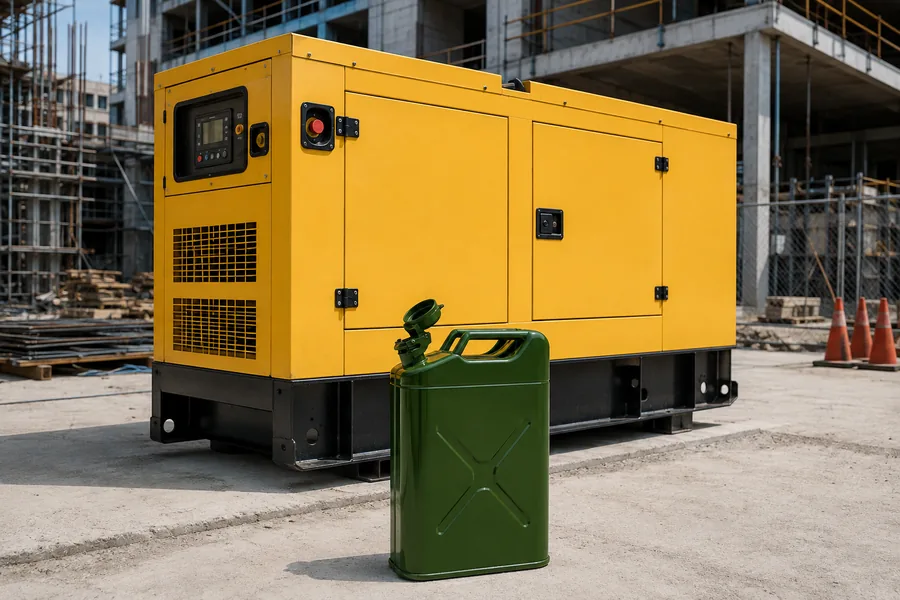 20L NATO Steel Fuel Can in use: Plant & generator refuelling