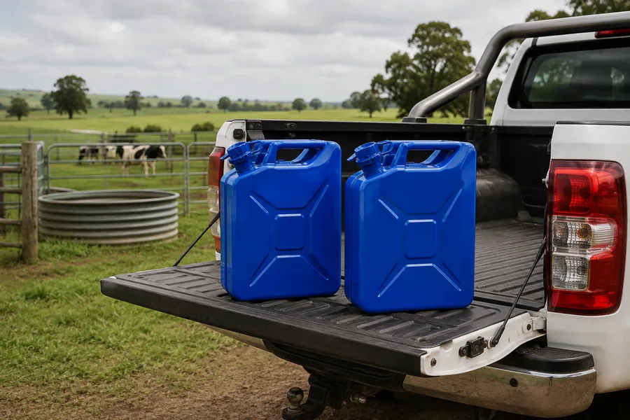 20L NATO Steel Water Can in use: Agriculture