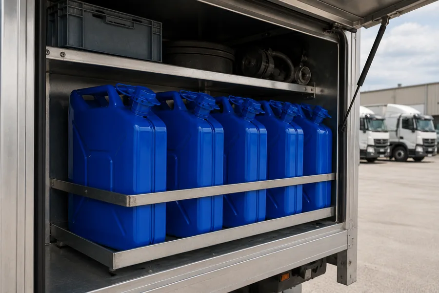 20L NATO Steel Water Can in use: Fleet operations