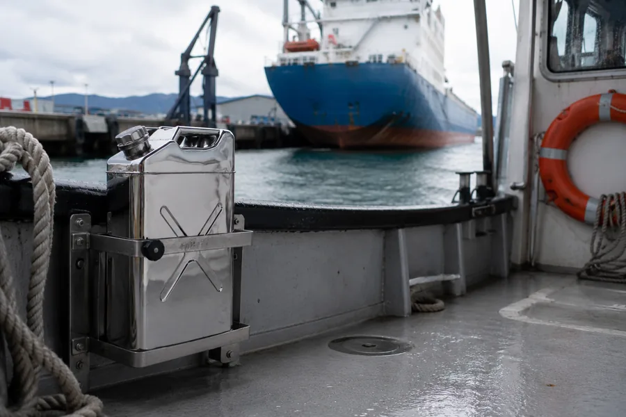 20L Stainless Steel Water Can in use: Marine & fleet