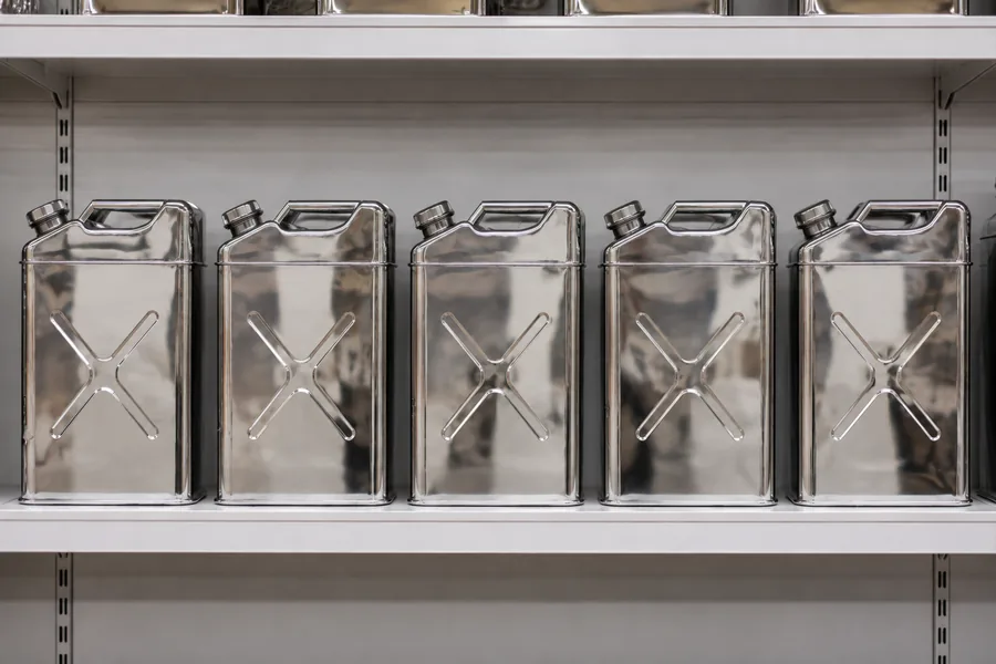 20L Stainless Steel Water Can in use: Private-label retail