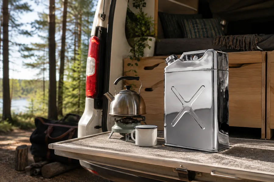 20L Stainless Steel Water Can in use: Vanlife & camping