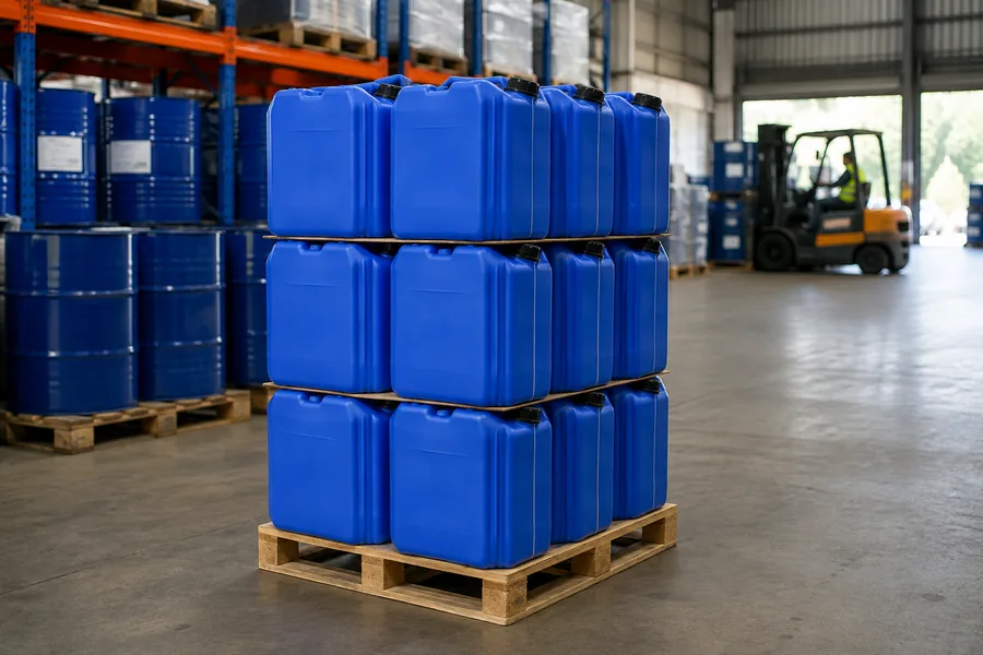 25L Stackable Plastic Jerrycan in use: Chemical distribution