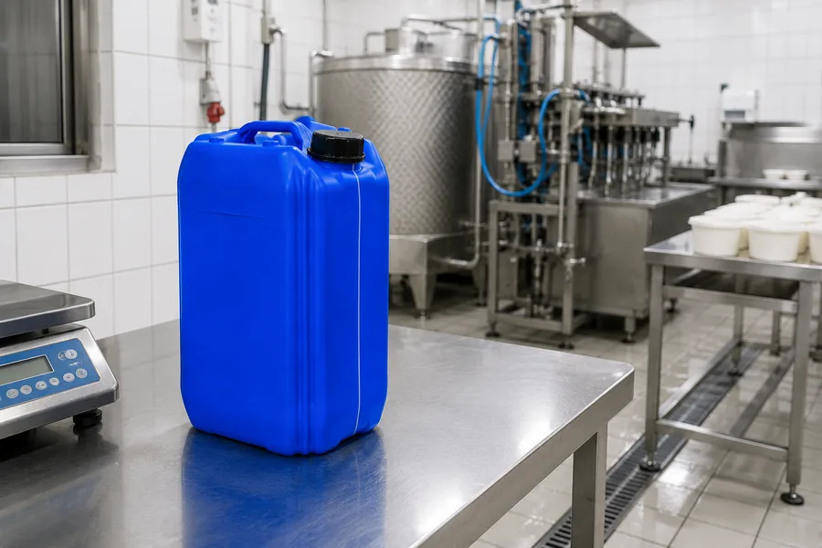 25L Stackable Plastic Jerrycan in use: Food & beverage decanting