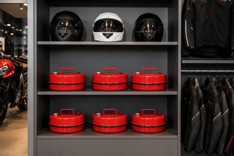 3L Compact Fuel Can in use: Motorcycle retail