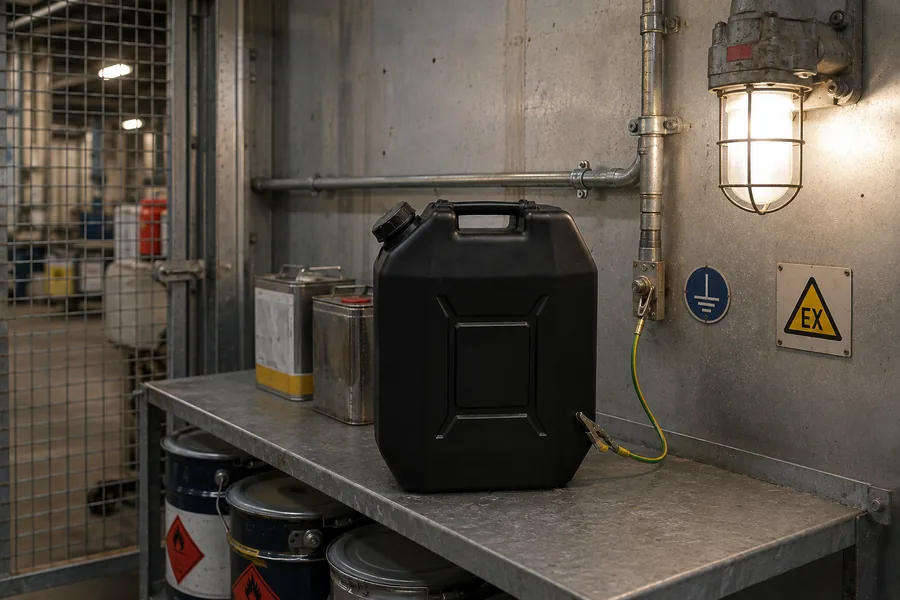 Antistatic HDPE Jerrycan in use: Classified/ATEX areas