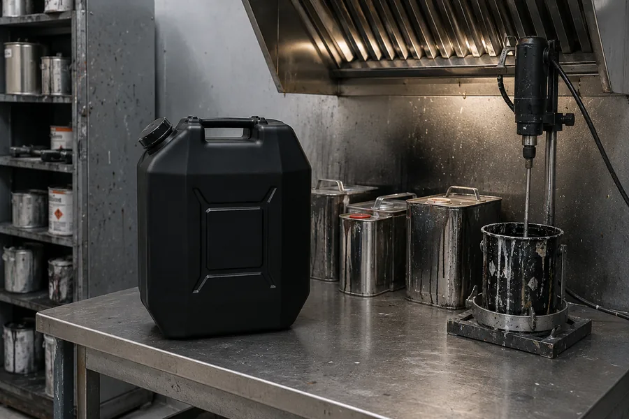 Antistatic HDPE Jerrycan in use: Paints & coatings