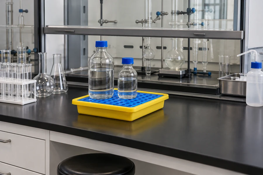 Bench Trays & Drip Trays in use: Laboratories & QC