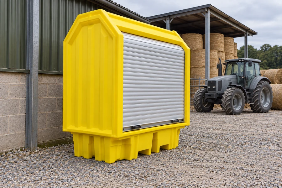 Covered Spill Pallets & Covers in use: Agriculture