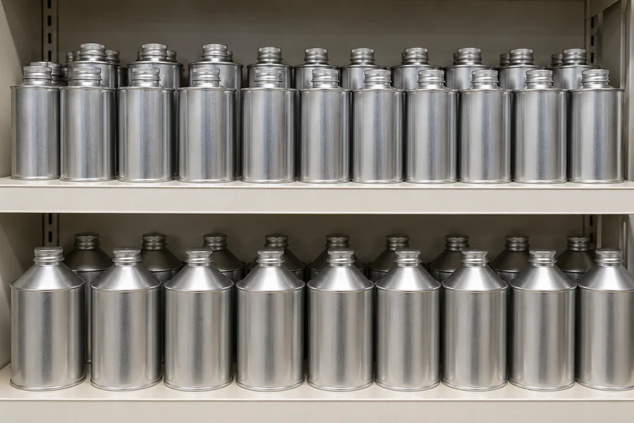 Dauber, Brush-in-Cap & Cone Top Tin Cans in use: Retail DIY packs