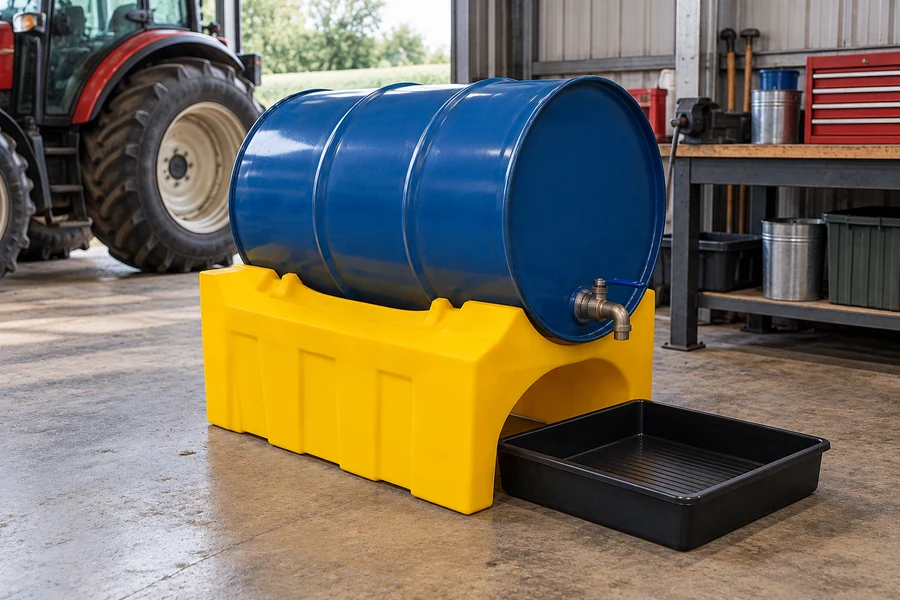 Drum Cradles & Dispensing Stands in use: Agriculture