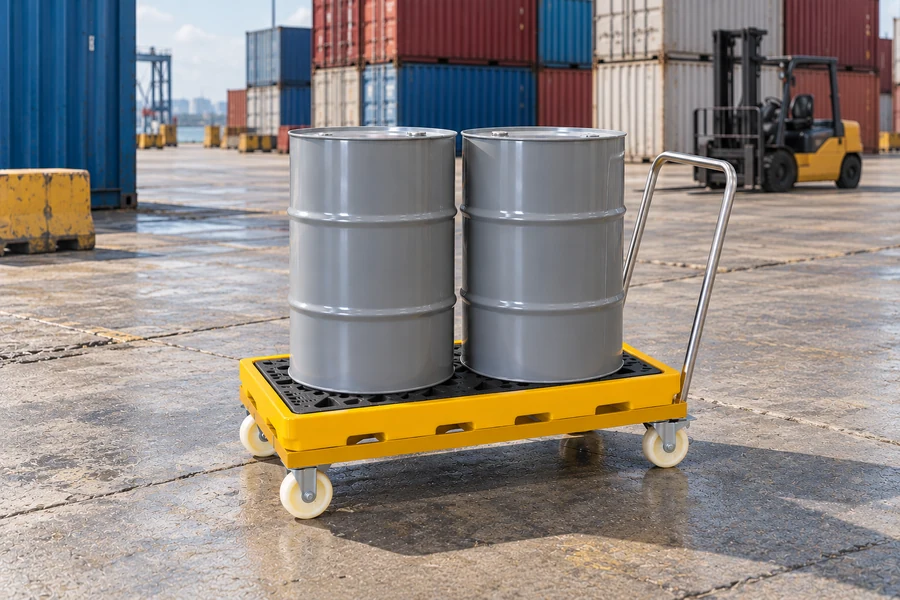 Drum Dollies & Trolleys in use: Ports & logistics