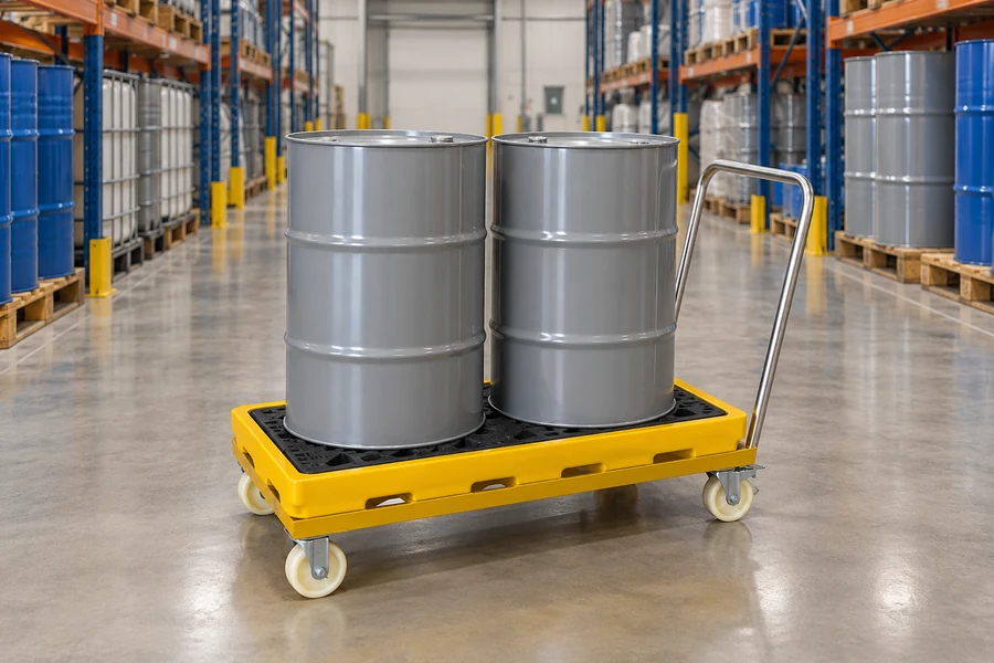 Drum Dollies & Trolleys in use: Warehouse & drum stores