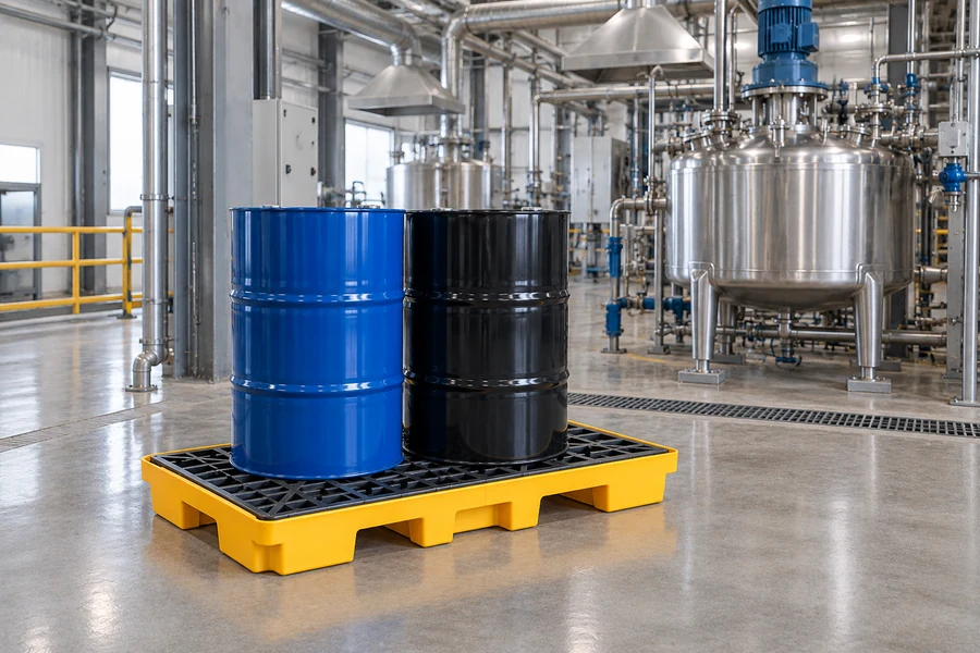 Drum Spill Decks in use: Paint & coatings production