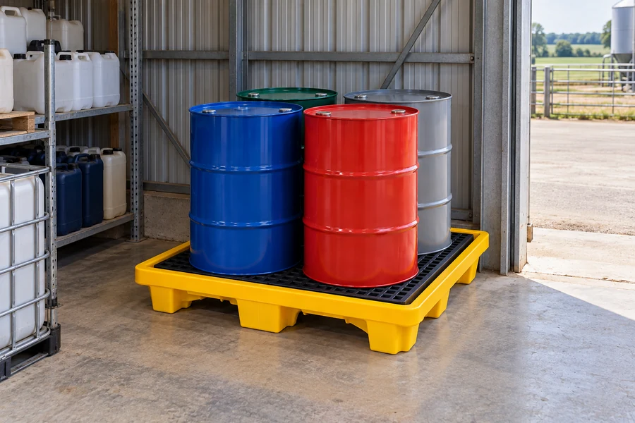 Drum Spill Pallets in use: Agriculture & agrochemicals