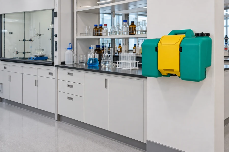 Emergency Eyewash & Safety Showers in use: Laboratories