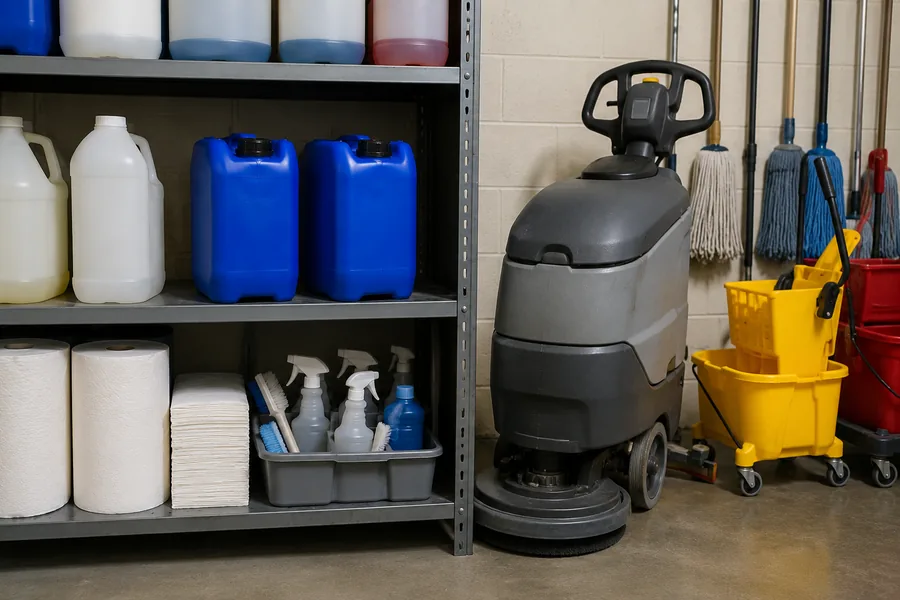Fluorinated HDPE Jerrycan in use: Industrial cleaning