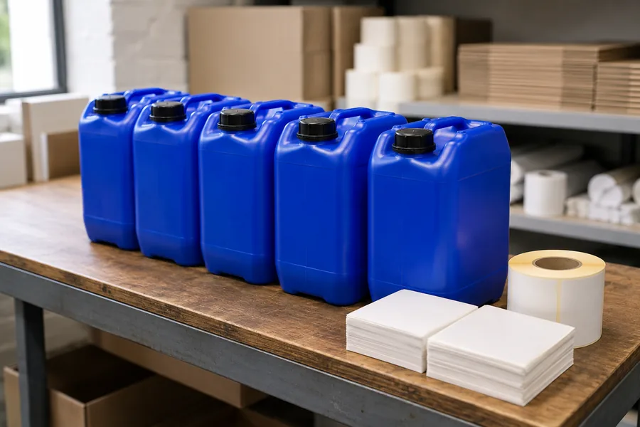 Fluorinated HDPE Jerrycan in use: Private-label programmes