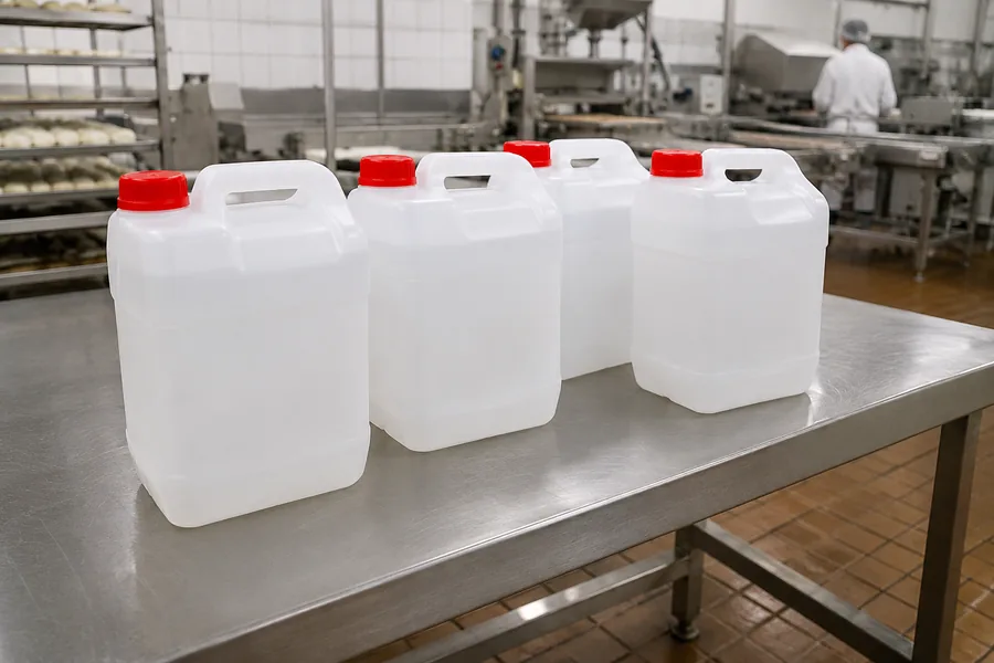 Food-Grade HDPE Jerrycan in use: Food & beverage