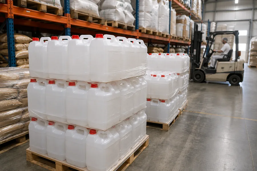Food-Grade HDPE Jerrycan in use: Ingredient distribution