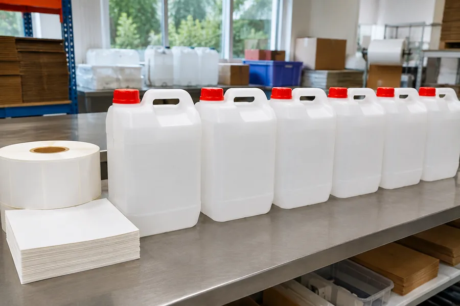 Food-Grade HDPE Jerrycan in use: Private-label programmes