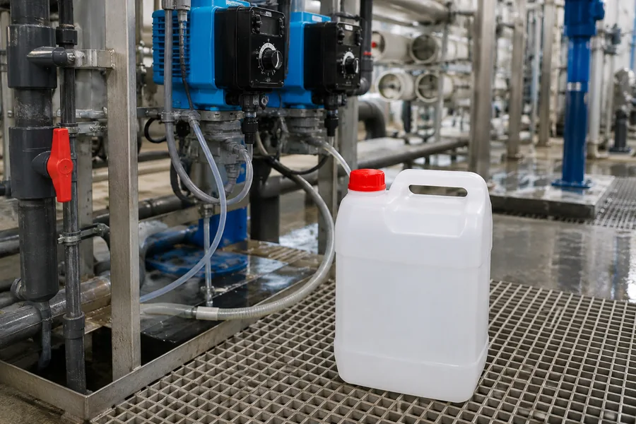 Food-Grade HDPE Jerrycan in use: Water treatment