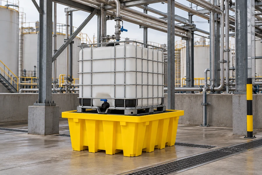 IBC & Multi-Container Spill Pallets in use: Fuel & additive depots