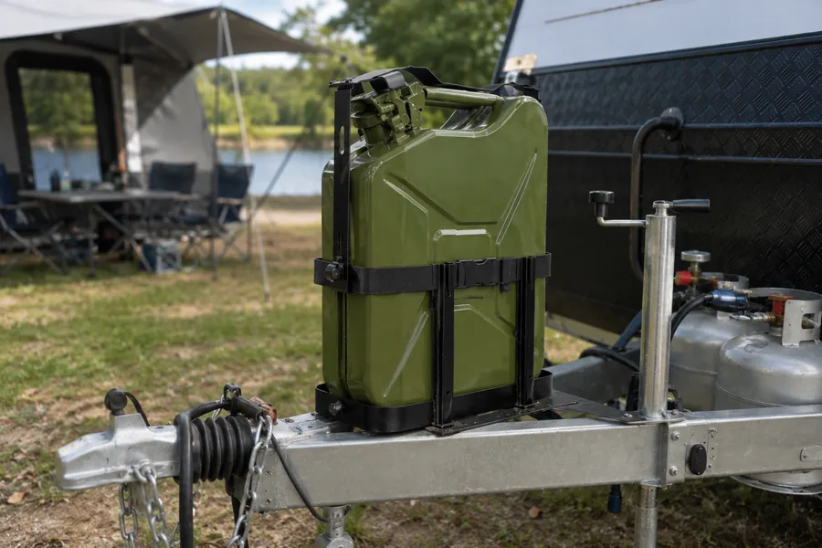 Jerry Can Holders & Mounts in use: Trailer & caravan