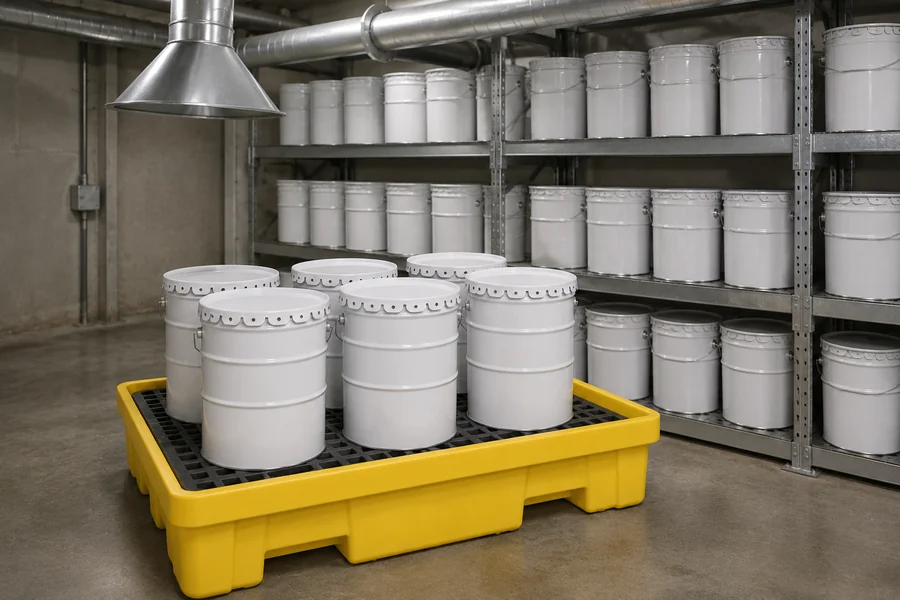 Metal Pail with Flower Lid or Lever Ring, 4L to 35L in use: Solvent-based chemicals