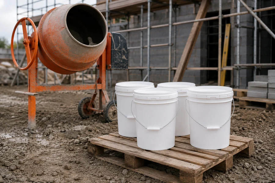 Round PP Bucket, 2.5L to 20L in use: Construction chemicals