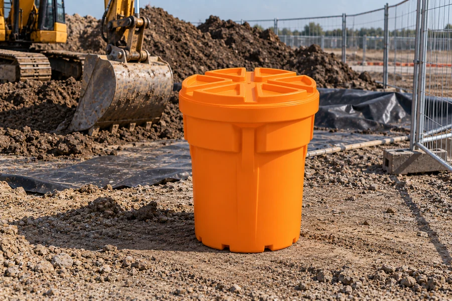 Salvage Drums & Spill Response Storage in use: Environmental contractors