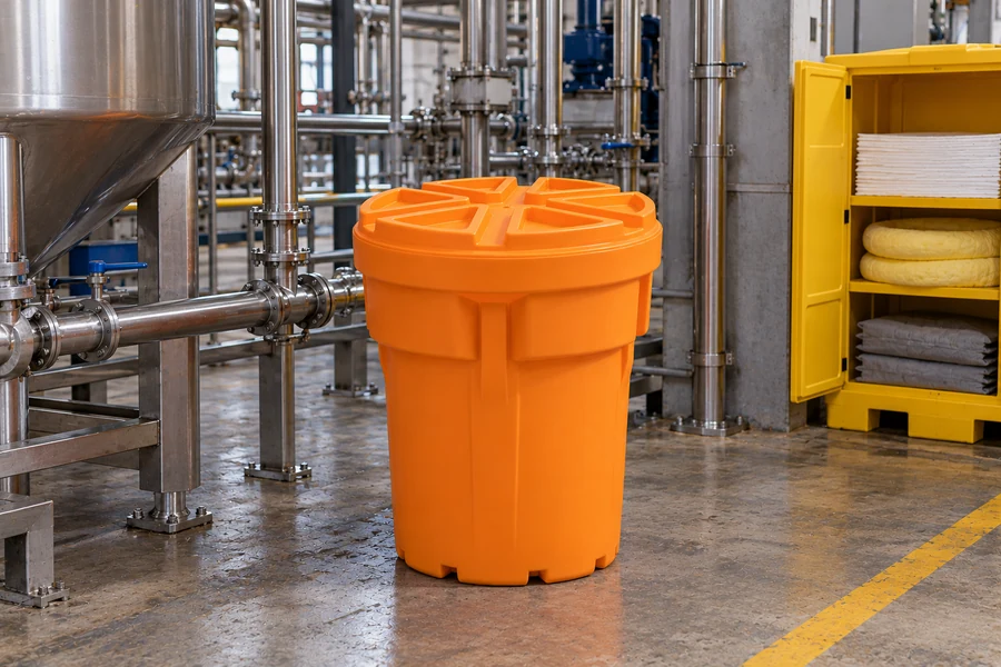 Salvage Drums & Spill Response Storage in use: Manufacturing sites