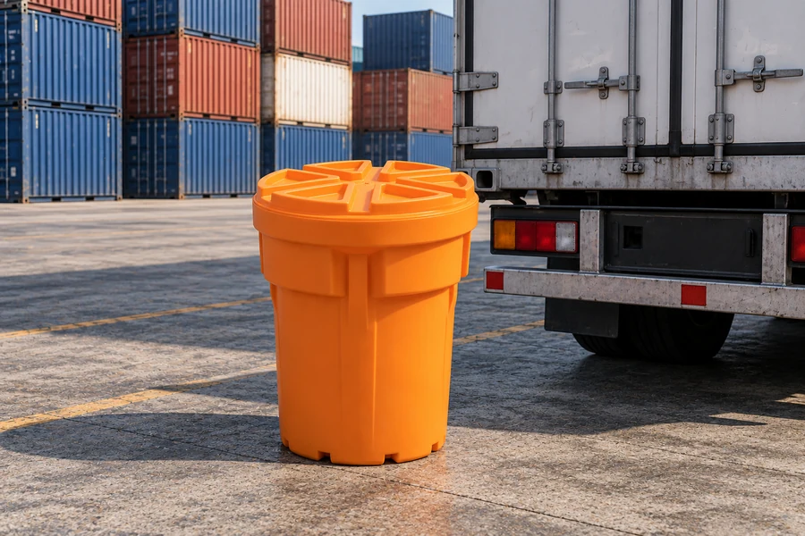 Salvage Drums & Spill Response Storage in use: Transport & logistics yards