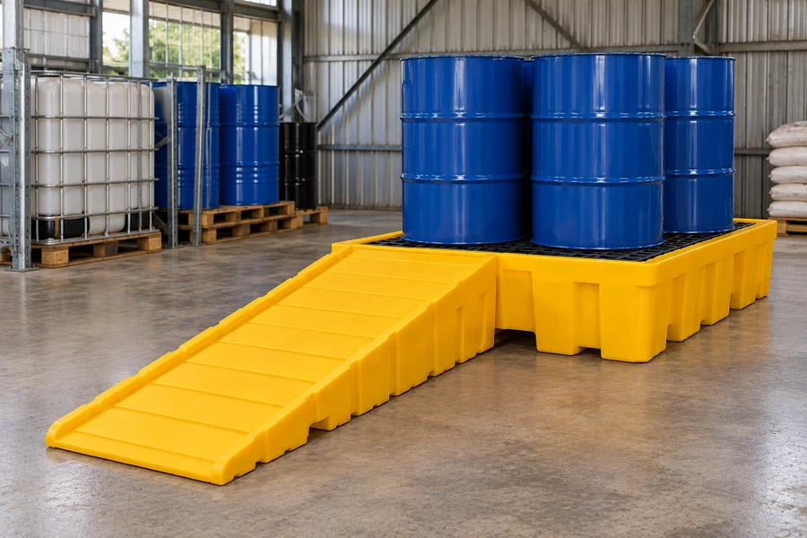 Spill Pallet Ramps in use: Agriculture