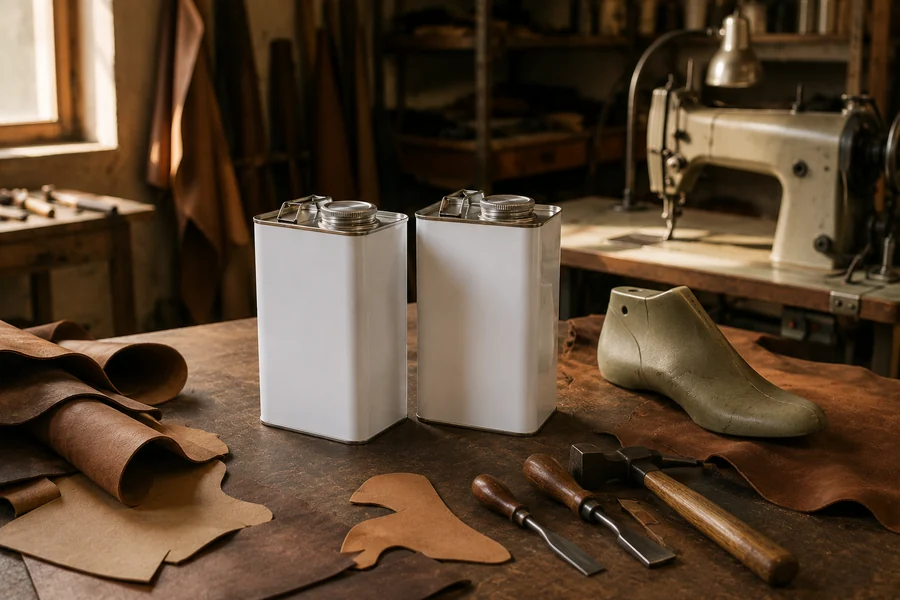 Square Metal Tin Can & Bucket, 250ml to 25L in use: Adhesives