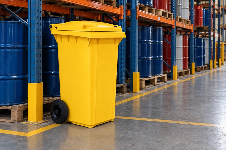 Wheeled Bins in use: Chemical & fuel depots