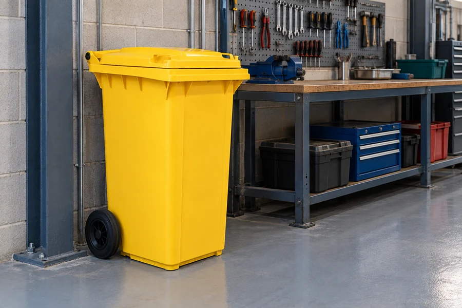 Wheeled Bins in use: Workshops & maintenance
