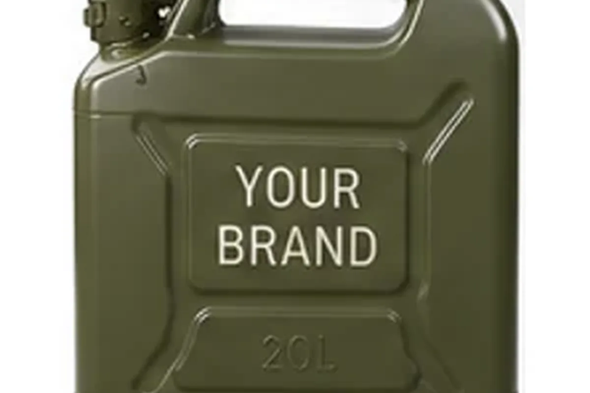 Jerry cans on a production line, marked for a private-label programme