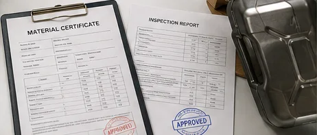 Material certificate and inspection report documents