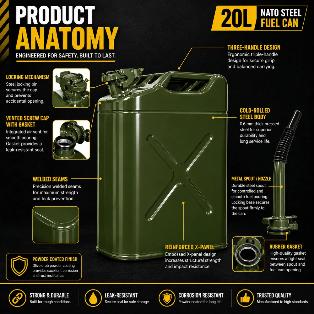 20L NATO Steel Fuel Can — view 7