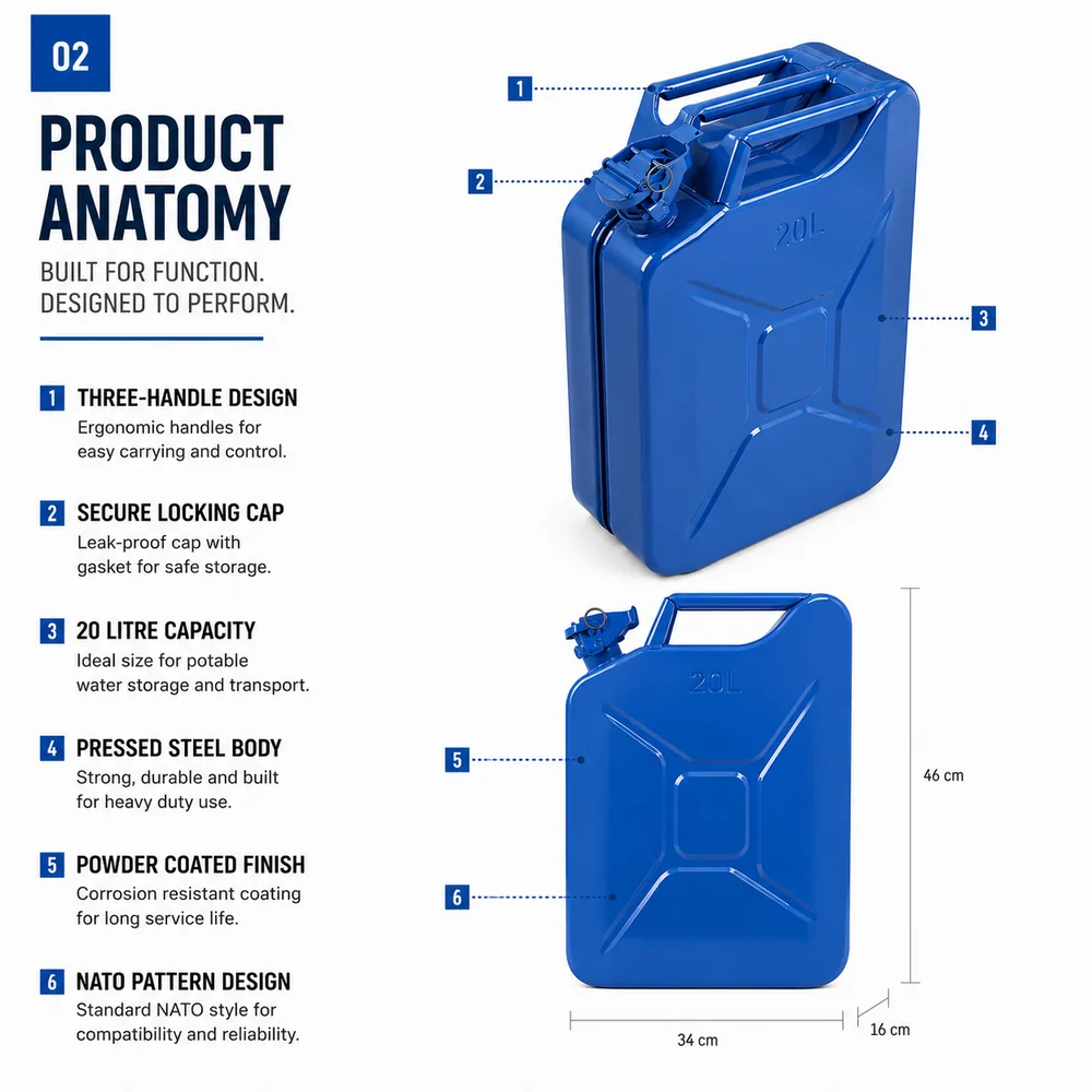 20L NATO Steel Water Can — view 3