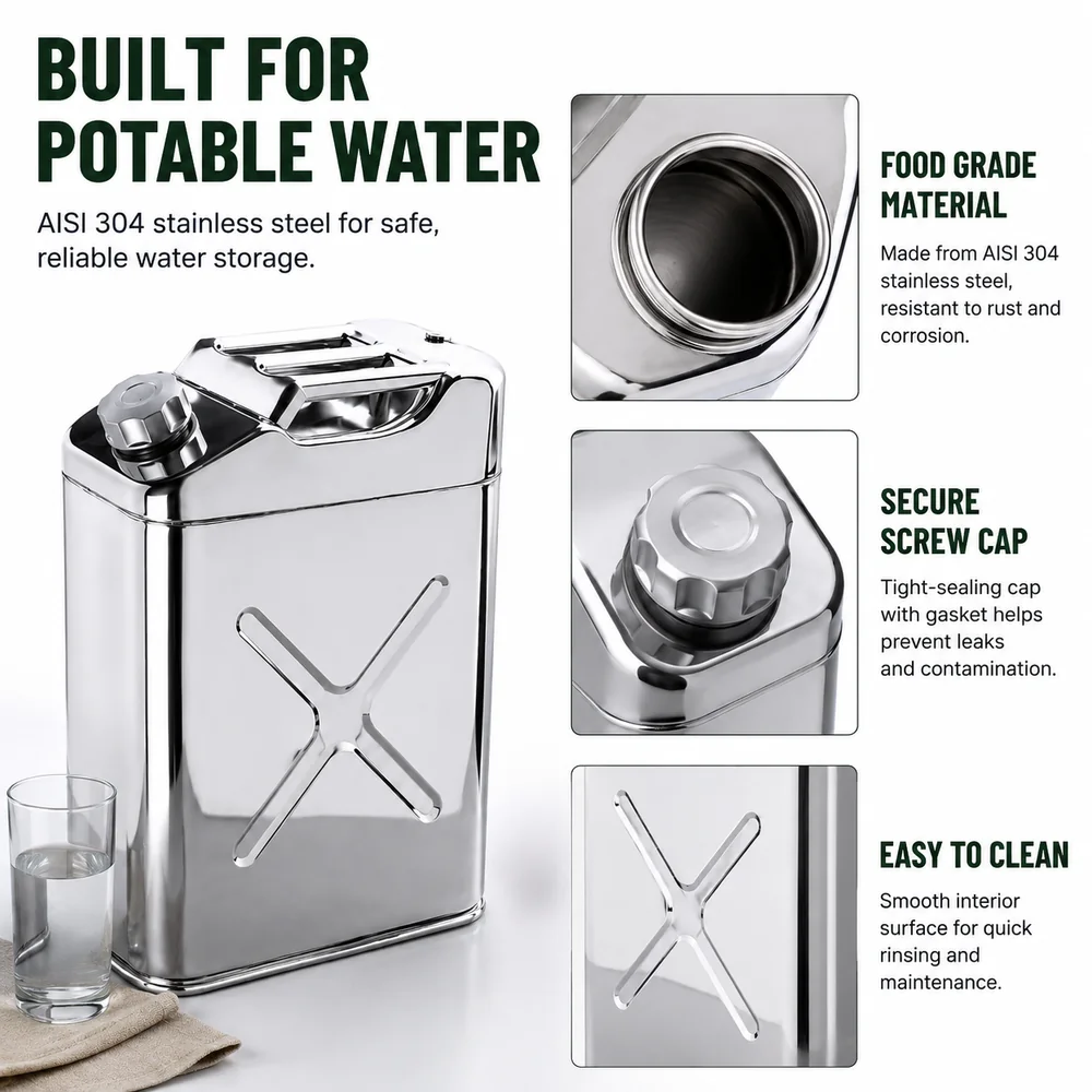 20L Stainless Steel Water Can — view 5