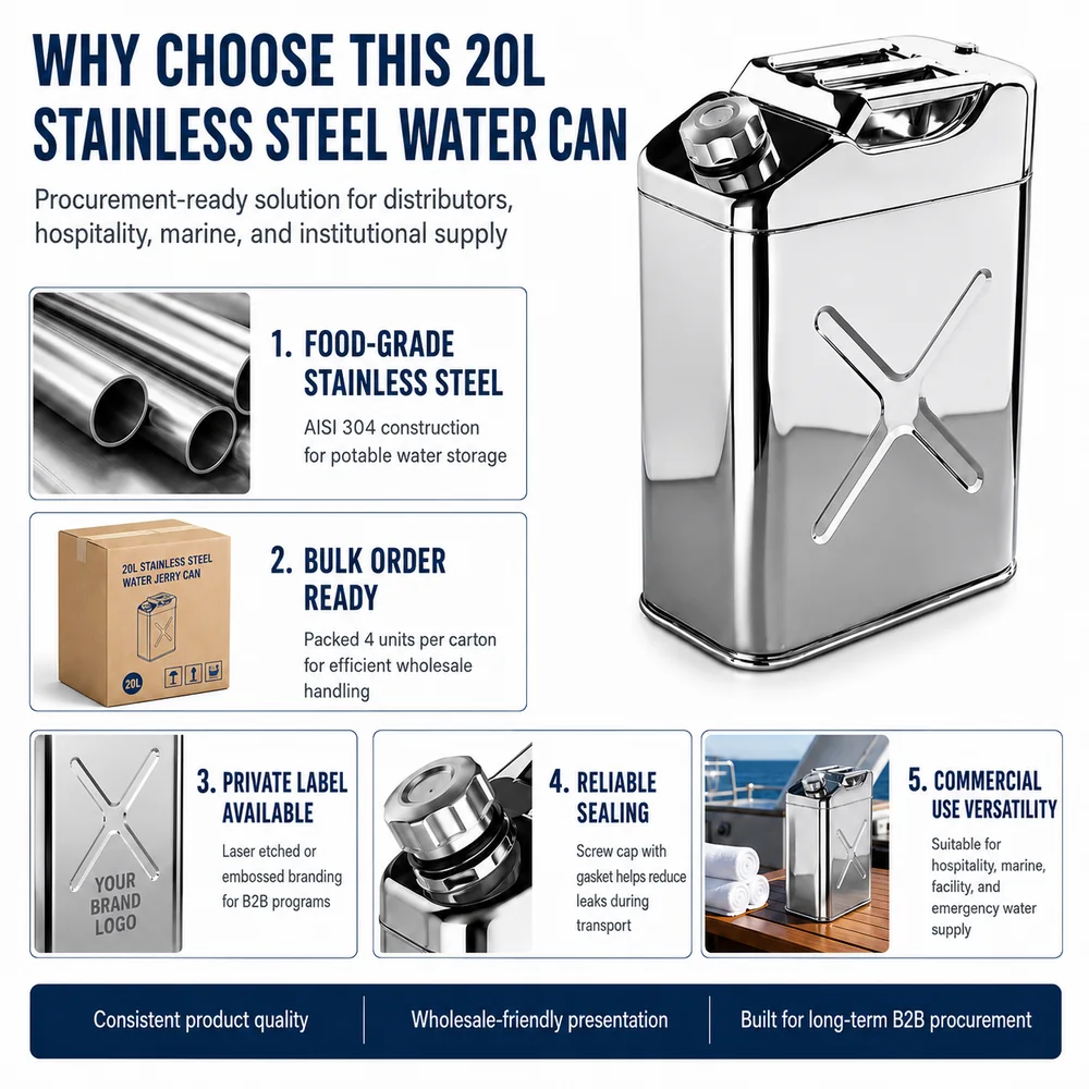 20L Stainless Steel Water Can — view 9