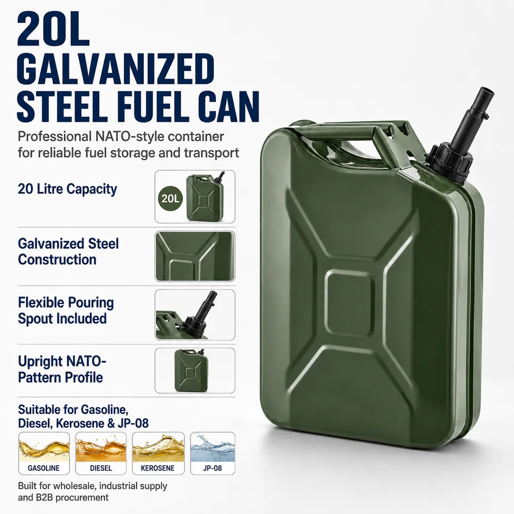 20L Steel Fuel Tank with Spout — view 2