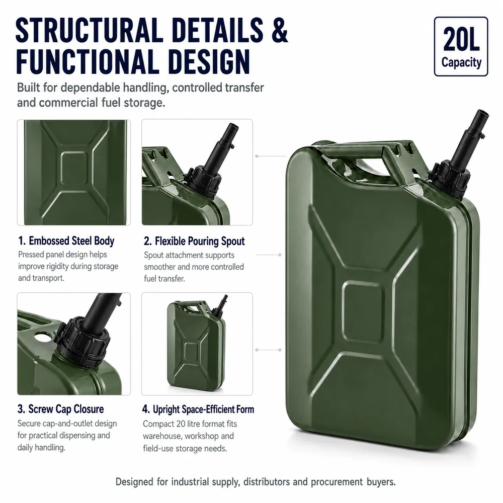 20L Steel Fuel Tank with Spout — view 6